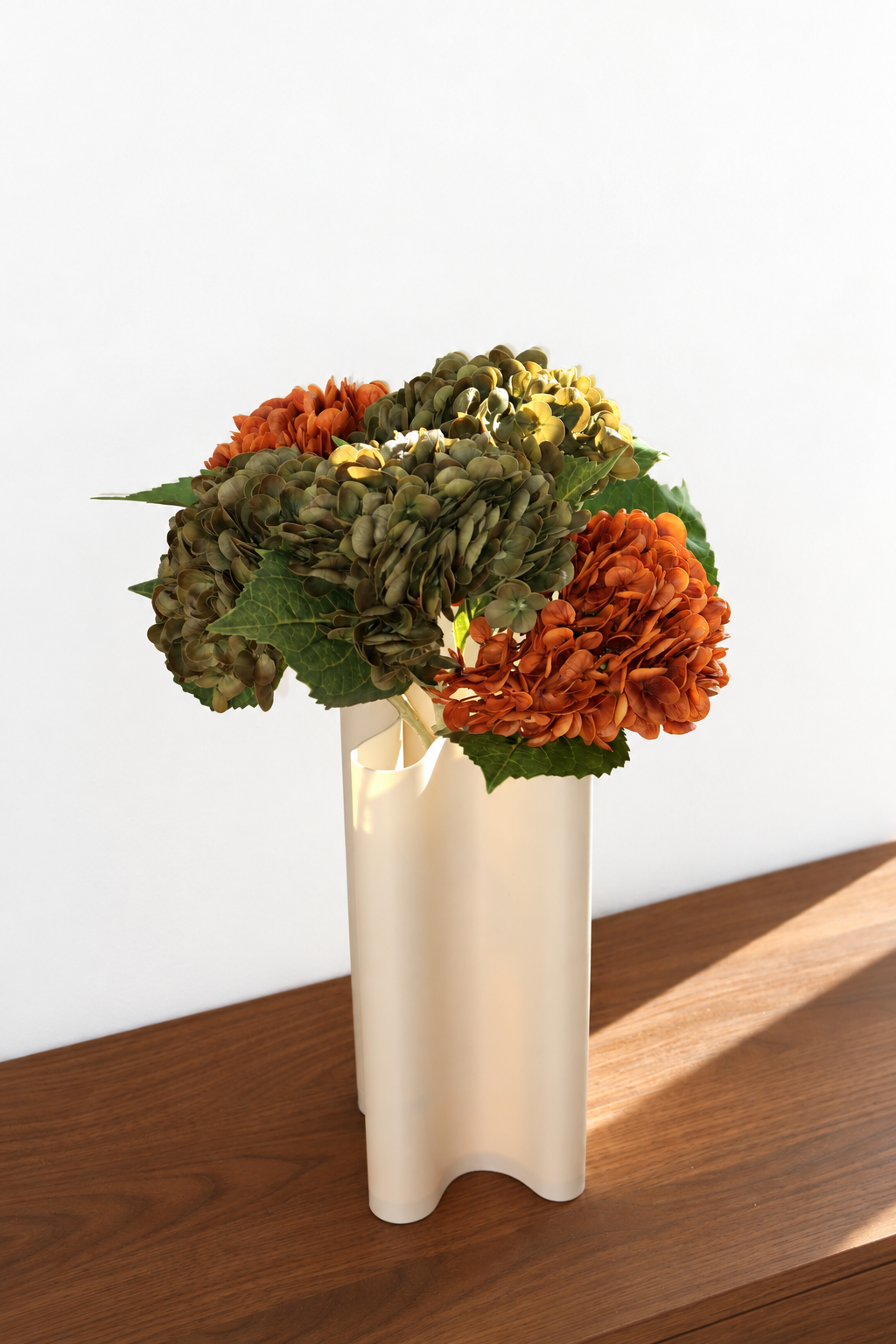 Olive Green & Orange Hydrangeas